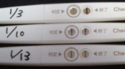 妊娠検査薬の陽性